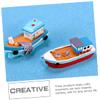 Operitacx 24pcs Mediterranean Style Resin Fishing Boat Models Miniature Boat Ornaments for Cabinet Decoration Rustic Home Decor Creative Landscape Accessories view 2