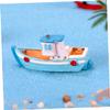 Operitacx 24pcs Mediterranean Style Resin Fishing Boat Models Miniature Boat Ornaments for Cabinet Decoration Rustic Home Decor Creative Landscape Accessories view 3