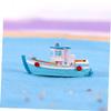 Operitacx 24pcs Mediterranean Style Resin Fishing Boat Models Miniature Boat Ornaments for Cabinet Decoration Rustic Home Decor Creative Landscape Accessories view 4