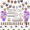 137PCS Cat Birthday Party Supplies Serves 20 Guests Kitten Birthday Party Decorations Plates Banner Napkins Balloons Tablecloth Cake Toppers for Cats Themed Birthday Parties Supplies view 1