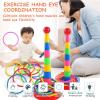 2 Color Columns + 48 Circles, Colorful Happy Circle Game,Children's Play Park, Christmas Party Birthday Party Gift. Suitable for Indoor Holiday Games Family Christmas Party Games view 4
