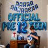 12th Birthday Decorations for Boys Girls, Official PreTeen 12th Birthday Balloon Happy 12th Birthday Banner Number 12 Foil Balloons for 12 Years Old Birthday Anniversary Supplies Boys Girls (Blue) view 3