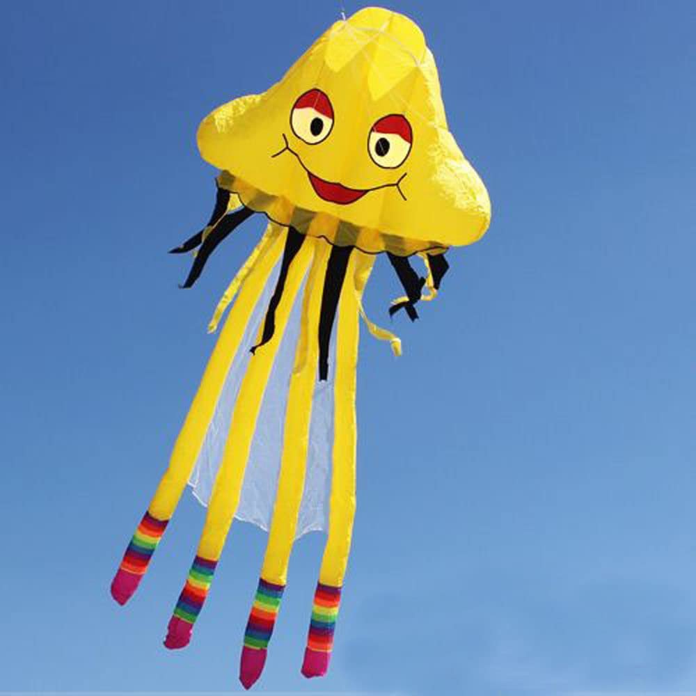 3D Solid Soft Inflatable Jellyfish Kite for Adults Outdoor Fun Frameless Parafoil Beach Show Kites