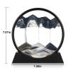 Herecanli Moving Sand Art Picture - 3D Quicksand Painting Decor - Round Glass 3D Deep Sea Sandscape - Relaxing Decoration for Home,Office,Desk,Mantle,Bookshelf,Room- (Black, 7 in) view 2
