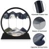 Herecanli Moving Sand Art Picture - 3D Quicksand Painting Decor - Round Glass 3D Deep Sea Sandscape - Relaxing Decoration for Home,Office,Desk,Mantle,Bookshelf,Room- (Black, 7 in) view 3