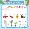 Junkin 21 Pcs Beach Cake Decorations Summer Pool Cake Topper Summer Birthday Decorations Coconut Tree Chair Umbrella Watermelon Sun for Pool Beach Party Birthday Supplies(Girl) view 2