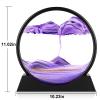 Herecanli Moving Sand Art Picture - 3D Quicksand Painting Decor - Round Glass 3D Deep Sea Sandscape - Relaxing Decoration for Home,Office,Desk,Mantle,Bookshelf,Room- (Purple, 12 in) view 2