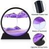 Herecanli Moving Sand Art Picture - 3D Quicksand Painting Decor - Round Glass 3D Deep Sea Sandscape - Relaxing Decoration for Home,Office,Desk,Mantle,Bookshelf,Room- (Purple, 7 in) view 3