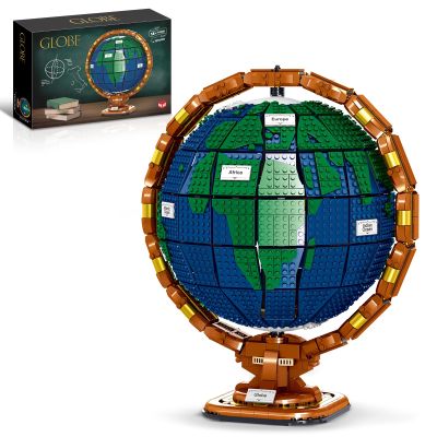 Ideas The Globe Mini Building Set for Adults,2514 Pcs Build Home Decor World map Spinning Globe Gifts for who Love Travel and Geography