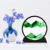 Herecanli Moving Sand Art Picture - 3D Quicksand Painting Decor - Round Glass 3D Deep Sea Sandscape - Relaxing Decoration for Home,Office,Desk,Mantle,Bookshelf,Room- (Green, 12 in) view 4