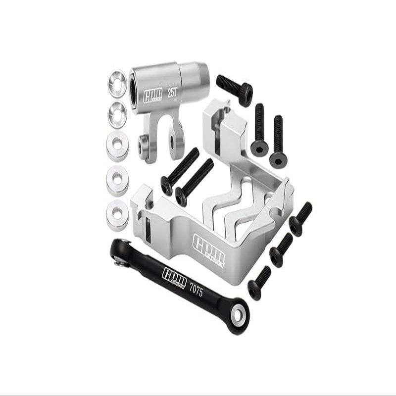 Aluminum 6061-T6 Servo Mount + Tie Rod + 25T Servo Horn Set for 1:5 Traxxas X Maxx 6S / X Maxx 8S / XRT 8S Monster Truck Upgrades - Silver