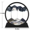 Herecanli Moving Sand Art Picture - 3D Quicksand Painting Decor - Round Glass 3D Deep Sea Sandscape - Relaxing Decoration for Home,Office,Desk,Mantle,Bookshelf,Room- (Black, 12 in) view 2
