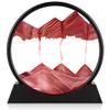 Herecanli Moving Sand Art Picture - 3D Quicksand Painting Decor - Round Glass 3D Deep Sea Sandscape - Relaxing Decoration for Home,Office,Desk,Mantle,Bookshelf,Room- (Red, 12 in) view 1