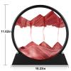 Herecanli Moving Sand Art Picture - 3D Quicksand Painting Decor - Round Glass 3D Deep Sea Sandscape - Relaxing Decoration for Home,Office,Desk,Mantle,Bookshelf,Room- (Red, 12 in) view 2