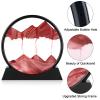 Herecanli Moving Sand Art Picture - 3D Quicksand Painting Decor - Round Glass 3D Deep Sea Sandscape - Relaxing Decoration for Home,Office,Desk,Mantle,Bookshelf,Room- (Red, 12 in) view 3