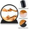 Herecanli Moving Sand Art Picture - 3D Quicksand Painting Decor - Round Glass 3D Deep Sea Sandscape - Relaxing Decoration for Home,Office,Desk,Mantle,Bookshelf,Room- (Yellow, 12 in) view 3