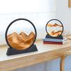 Herecanli Moving Sand Art Picture - 3D Quicksand Painting Decor - Round Glass 3D Deep Sea Sandscape - Relaxing Decoration for Home,Office,Desk,Mantle,Bookshelf,Room- (Yellow, 12 in) view 4