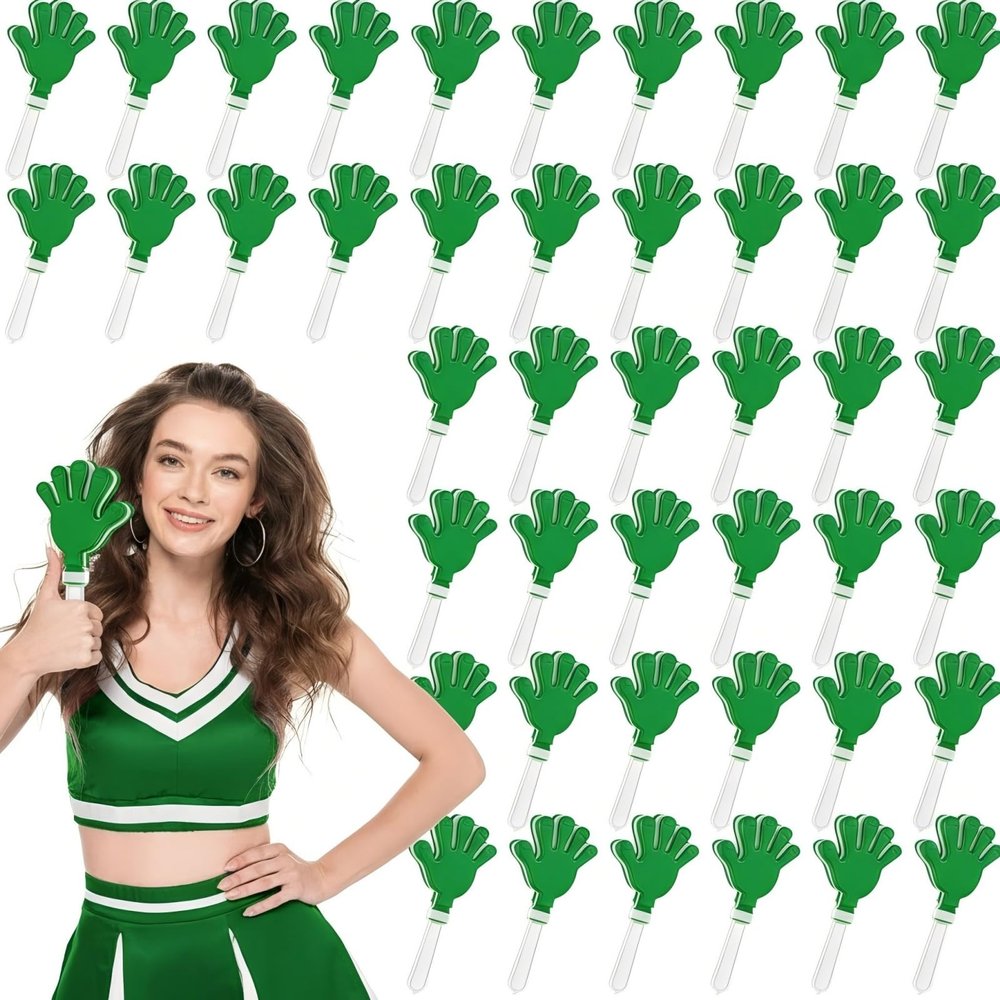 36 Pcs Green White Hand Clapper Noise Makers 7.5 x 3.5 Inch Noise Makers for Sporting Events Clappers Noisemakers for Birthday St. Patrick's Day Party Favors Classroom Prizes