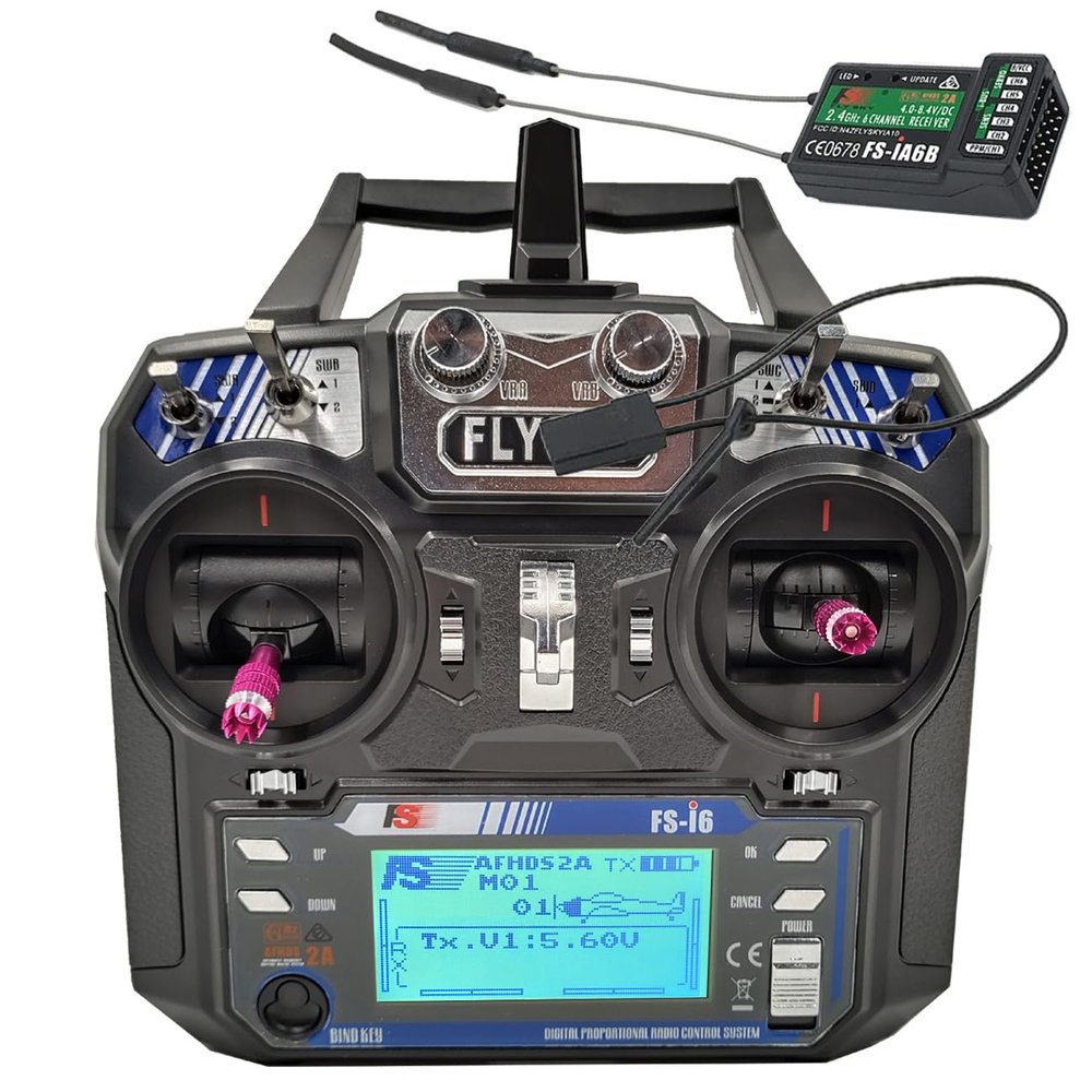 Alaohu FS-i6 6CH RC Transmitter and Receiver FS-iA6B 2.4GHz Fly AFHDS2A Sky Radio Control System Remote Controller for RC FPV Multirotor Fixed Wing Hobby