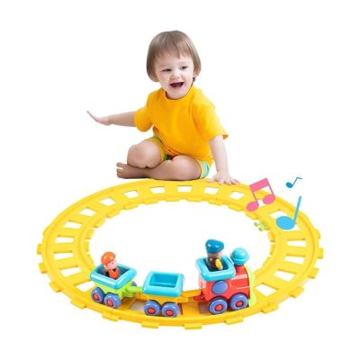 Auspint Toy Train, Musical Electric Train Toys, Children's Electric Train Sets, Train Tracks, Train Sets Suitable for Children Aged 1-3 Years Old as Birthday Gifts