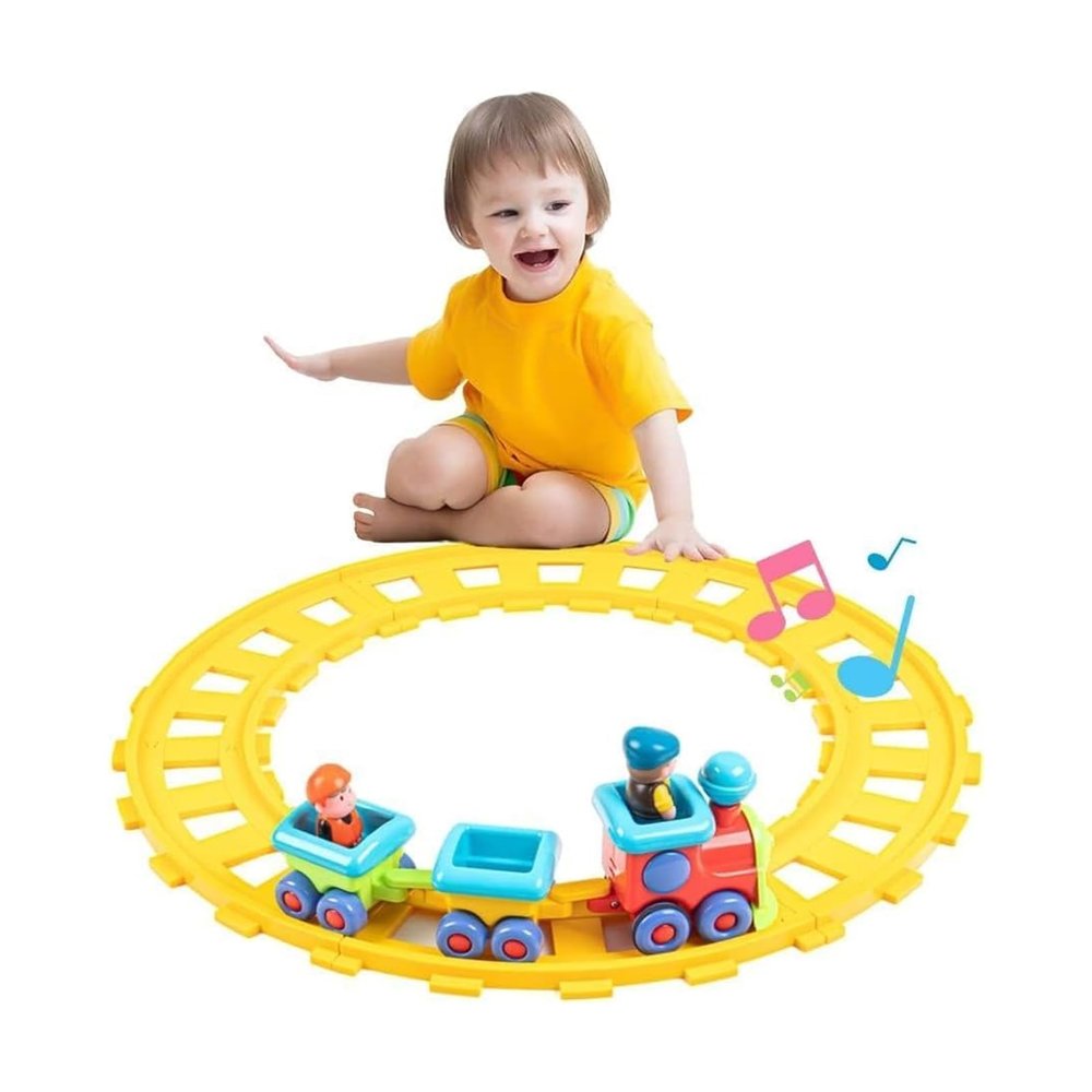 Auspint Toy Train, Musical Electric Train Toys, Children's Electric Train Sets, Train Tracks, Train Sets Suitable for Children Aged 1-3 Years Old as Birthday Gifts