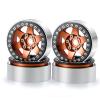 QUPA AM STORE 4Pcs 1.9'' Beadlock Wheel Rims Hubs for 1:10 AXIAL SCX10 CC01 RC Crawler Car (Brown) view 1