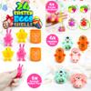 LINAYE 24 Packs Prefilled Easter Eggs with Toys Inside - Pre Filled Stuffed Easter Eggs with Pull-Back Cars, Mochi Toys for Egg Hunt, Basket Stuffers Gifts for Kids view 3