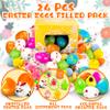 LINAYE 24 Packs Prefilled Easter Eggs with Toys Inside - Pre Filled Stuffed Easter Eggs with Pull-Back Cars, Mochi Toys for Egg Hunt, Basket Stuffers Gifts for Kids view 4