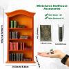 Miniatures Book and Bookshelf Set Includes 27 Pcs 1:12 Scale Miniatures Dollhouse Books 1 Pcs Wooden Bookcase 4 Floors Furniture Display Bookshelf Cabinet Dollhouse Decoration for Mini House Library view 2