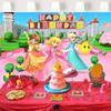 Super Mario Princess Peach Birthday Backdrop for Girls Princess Peach Castle Garden Background Daisy and Rosalina Video Game Banner 7x5 ft 417 view 2