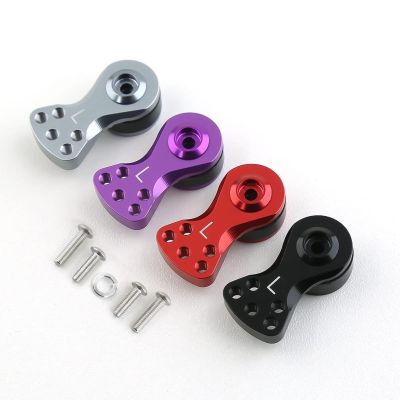 2 Sets Aluminum L(21.5MM) 25T Adjustable Servo Saver Servo Arm for TRX-4 Axial SCX10 1/10 RC Cars Helicopter Model Boat Upgrade Parts(Titanium)