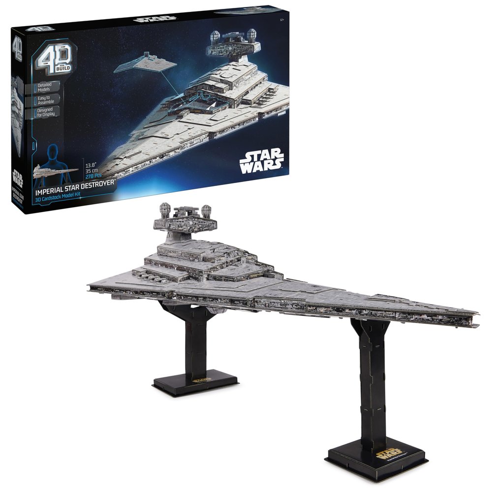 4D Build, Star Wars Deluxe Imperial Star Destroyer 3D Model Kit, Star Wars Collectibles & Desk Decor, Adult Puzzle, Building Toys, 278 Pieces, 3D Puzzles, Gift Ideas for Ages 12 & Up
