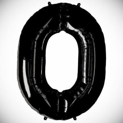 40" Giant Black Zero Year Old First Birthday 0 Month Number Float Balloon Hanging Balloon Bright Color for Wedding Decoration Banner Air Balloon