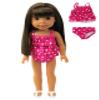 American Fashion World Pink Polka Dot 2-Piece Bathing Suit for 14-Inch Dolls | Premium Quality & Trendy Design | Dolls Clothes | Outfit Fashions for Dolls for Popular Brands view 1