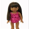American Fashion World Pink Polka Dot 2-Piece Bathing Suit for 14-Inch Dolls | Premium Quality & Trendy Design | Dolls Clothes | Outfit Fashions for Dolls for Popular Brands view 3