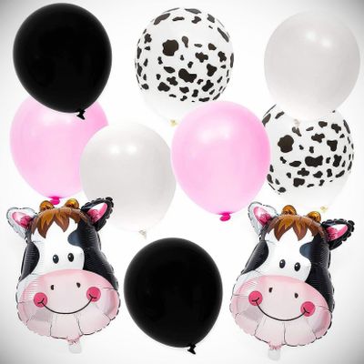 62pcs Farm Animal Cow Print Balloons 18" For Birthday Party Decorations Hanging Balloon Bright Color for Wedding Decoration Banner Air Balloon