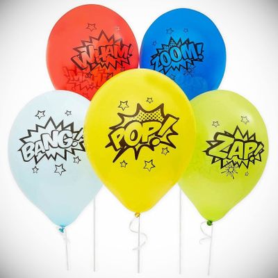 50pcs 5 Colors Hero Themed Balloons 7" For Birthday Party Decorations Hanging Balloon Bright Color for Wedding Decoration Banner Air Balloon