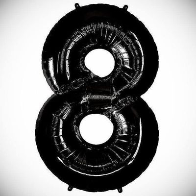 40" Giant Black Eight Year Old First Birthday 8 Month Number Float Balloon Hanging Balloon Bright Color for Wedding Decoration Banner Air Balloon