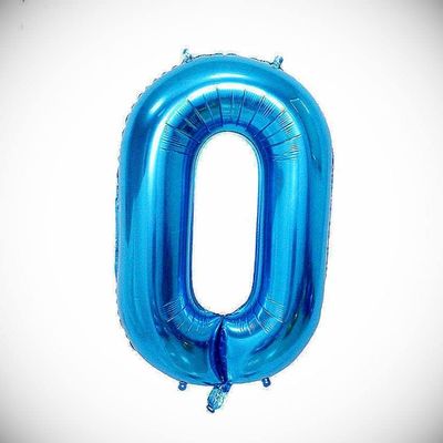 40" Giant Blue Zero Year Old First Birthday 0 Month Number Float Balloon Hanging Balloon Bright Color for Wedding Decoration Banner Air Balloon