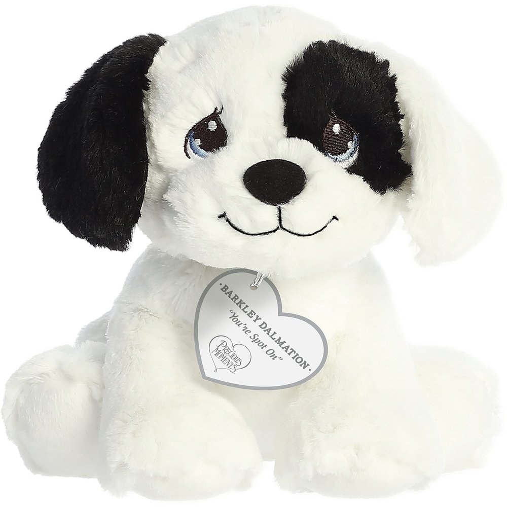 Aurora Inspirational Precious Moments Barkley Dalmatian Stuffed Animal - Cherished Memories - Enduring Comfort - White 8.5 Inches