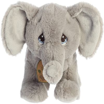 Aurora Adorable Precious Moments Tuk Elephant Stuffed Animal - Heartwarming Toy for Comforting Children - for Sentimental Gifts, Birthdays, and Adults - Gray 9.5 Inches