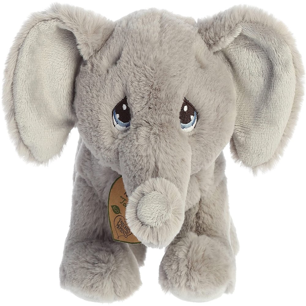 Aurora Adorable Precious Moments Tuk Elephant Stuffed Animal - Heartwarming Toy for Comforting Children - for Sentimental Gifts, Birthdays, and Adults - Gray 9.5 Inches