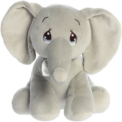 Aurora Adorable Precious Moments Squishy Tuk Elephant Stuffed Animal - Heartwarming Toy for Comforting Children - for Sentimental Gifts, Birthdays, and Adults - Gray 12 Inches