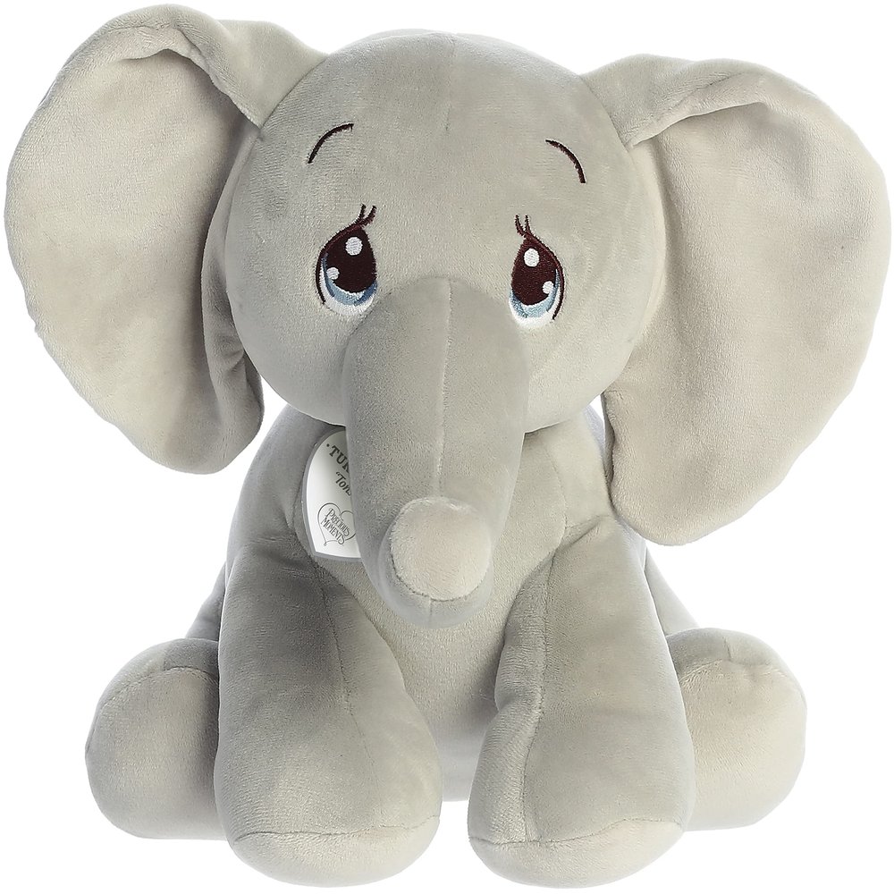 Aurora Adorable Precious Moments Squishy Tuk Elephant Stuffed Animal - Heartwarming Toy for Comforting Children - for Sentimental Gifts, Birthdays, and Adults - Gray 12 Inches