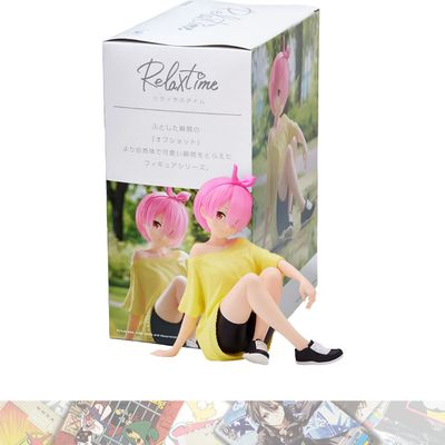 Banpresto Ram: 14cm Relax time Statue Figurine Bundled with 1 A.C.G. Compatible Theme Trading Card (18590)