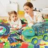JKGIFTS Dinosaur Truck Toy with 15 Dino Figures & Activity Play Mat, Dinosaur Eggs, Perfect for Kids 3-5, Stocking Stuffer view 2