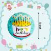 24 Pcs Happy Birthday Foil Balloons 18 inch Round Helium Floating Mylar Balloon Inflatable Balloons for Birthday Party Decorations Supplies,12 Patterns view 2