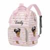 M YESCUSTOM Personalized Butterfly Diaper Bag with Name for Baby Girl/Boy, Customized African Black Princess Mommy Nursing Daypack for Travel Pink & White Stripes Large Capacity Backpack for Women view 1