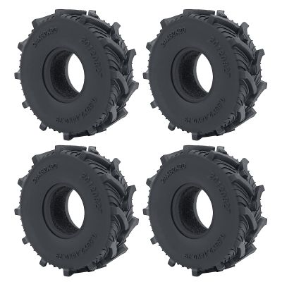 1.0inches Mud Tires 4pcs 62mm Rubber Crawler Wheel Tires for 1/18 TRX4M 1/24 Axial Scx24 Deadbolt C10 JLU CRC B-17 AXI00005 AXI00006 Upgrade