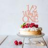 1/2 Way to One Cake Topper - Happy 1/2 Birthday Girl - Baby 6 Months Decorations, Half Birthday Party Decorations Rose Gold Glitter view 2